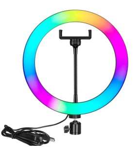 لامپ USB رینگ لایت 10 اینچ RGB رومیزی 26cm مدل MJ-26