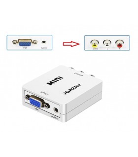 مبدل VGA به AV با ورودی AUX صدا MINI