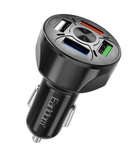 شارژر فندکی فست شارژ ۴ پورت ارلدام (Earldom ES-CC32)