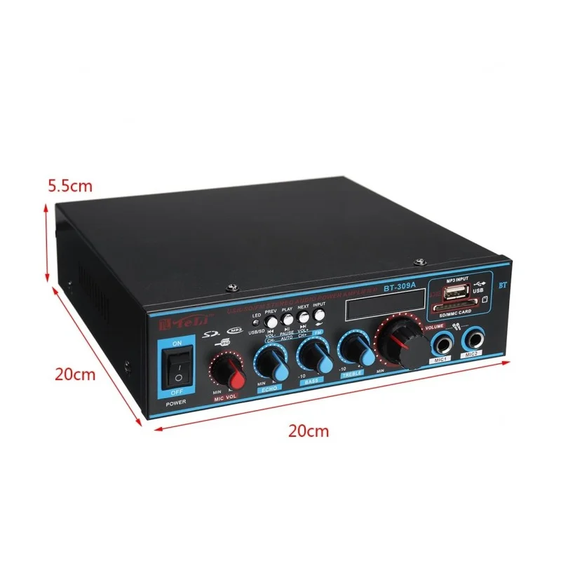 اکو آمپلی فایر بلوتوثی فلش خور ولوم دار 12 و 220V مدل BT 309A