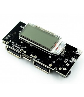 ماژول پاوربانک با نمایشگر و با 2 خروجی USB 2.1A , 1A