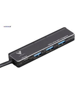 هاب 4 پورت USB3.1 + شارژر Type-C واصل VASEL