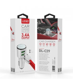 شارژر فندکی 2 پورت ماشین 3.4 آمپر LDINO