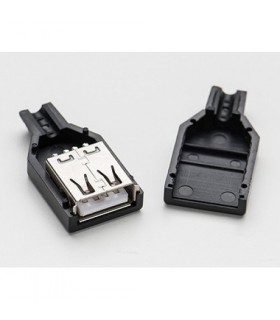 کانکتور مادگی USB A سرکابلی کاوردار